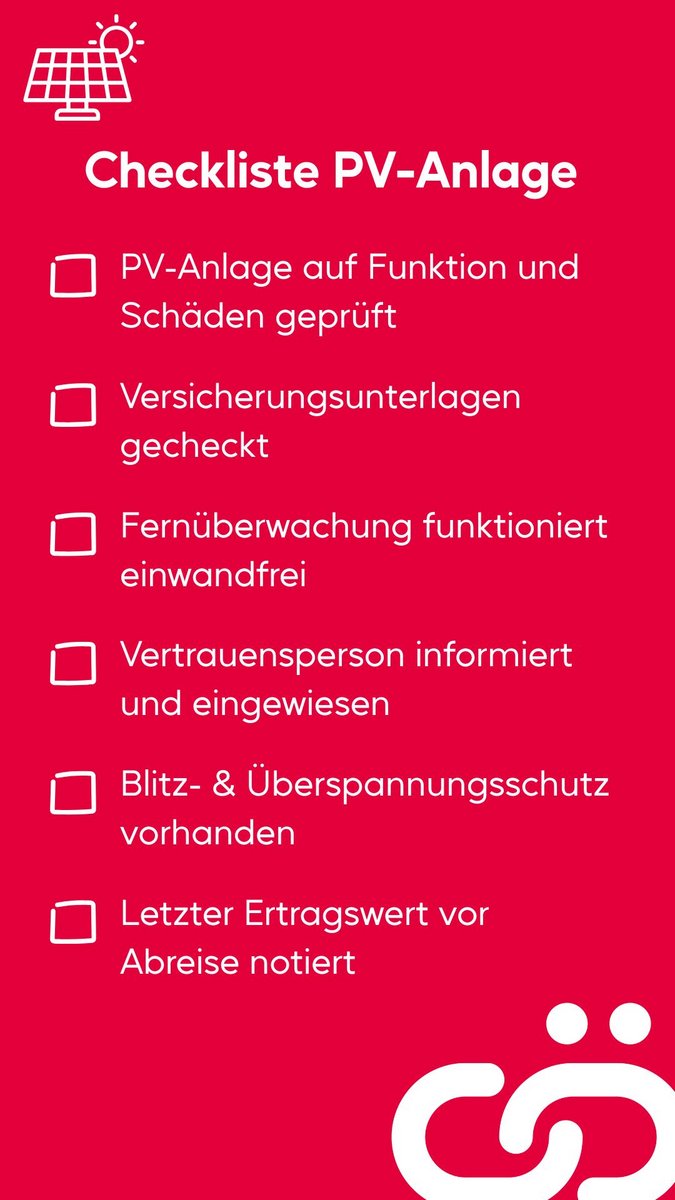 PV Anlage vor dem Urlaub checken